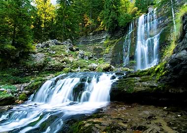 Waterfalls in the fall