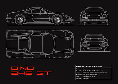 Dino 246 GT Blueprint