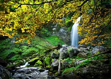Waterfall in autumn