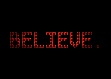 Text LED Believe full stop