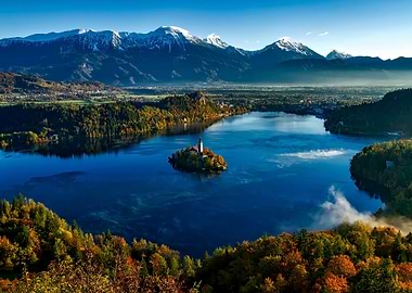 Mountains at Lake Nature