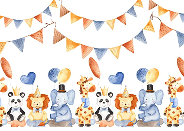 Animal Party Watercolor