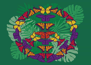 Butterfly peace sign