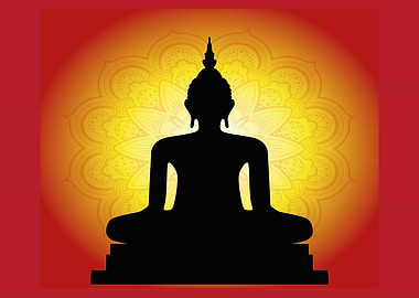 Monk silhouette with