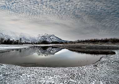 alps view from dried lake