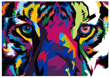 colorful tiger head vector