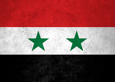 Old Flag of Syria on Wall