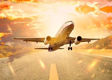 Airplane start to fly