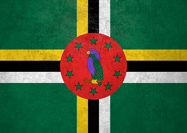 Flag of Dominica on Wall