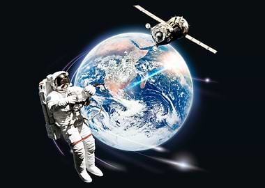 Astronaut in Space Earth