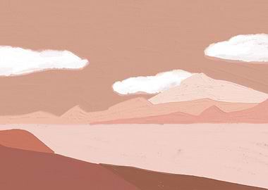 Pastel Pink Landscape