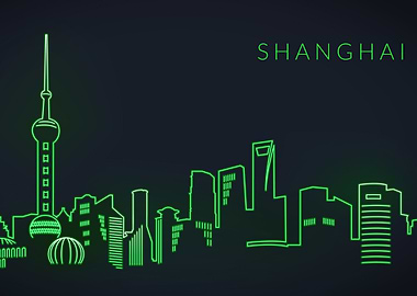 Shanghai Skyline Neon