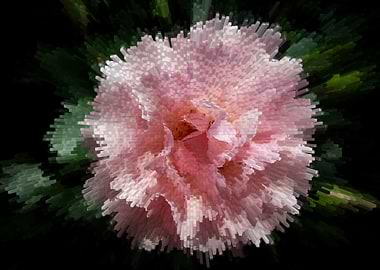 Pastel pink rose pixel art