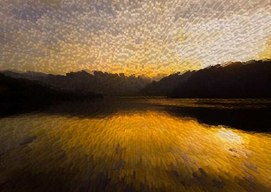 Lake sunset extrusion