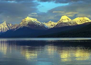 Snowy Rocks at Lake Nature