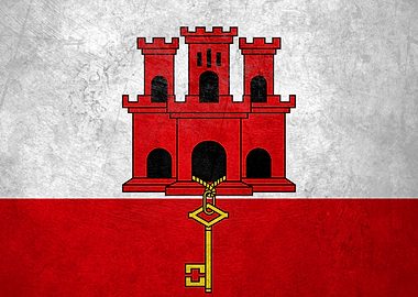 Flag of Gibraltar on Wall