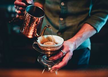 Pouring coffee