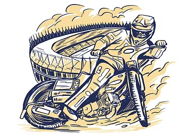 Motorbike rider in stadium