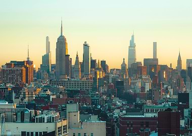 New York Skyline Sunset