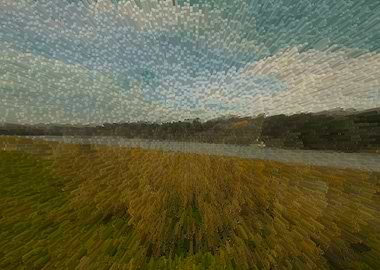 Abstract summer riverside