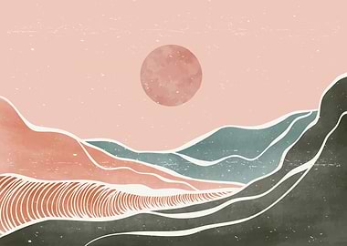 Mountain and ocean wave