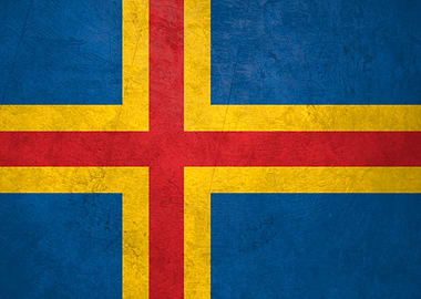Flag of Aland on Wall