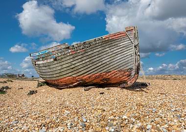 Abandoned wooden boat