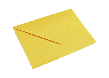 Yellow envelope isolated o