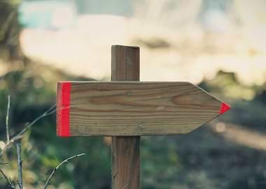 Wooden signpost arrow empt