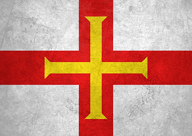 Flag of Guernsey on Wall