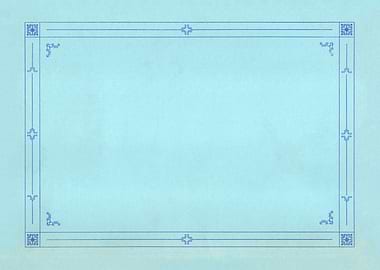 Paper frame cyan blue 1900