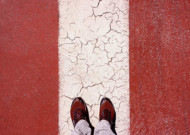 Asphalt street feet on ver