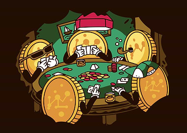 Crypto coins playing poker