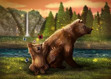 Bears with butterflies