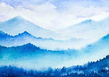 Blue Snowy Mountains
