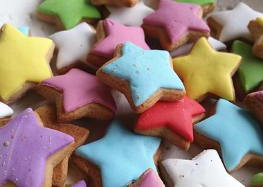 Stars cookies on the plate