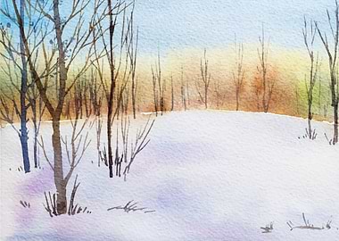 Watercolor Dry Trees Woods