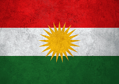 Flag of Kurdistan on Wall