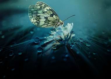 butterfly flower and water