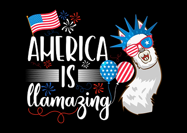 Patriotic Llama US Flag