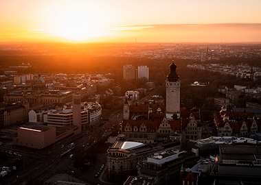 Sonnenuntergang Leipzig