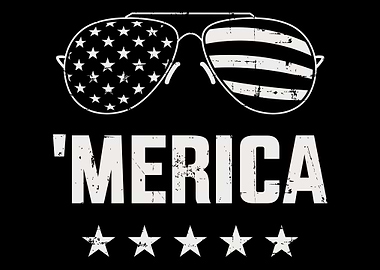 Funny merica with sunglass