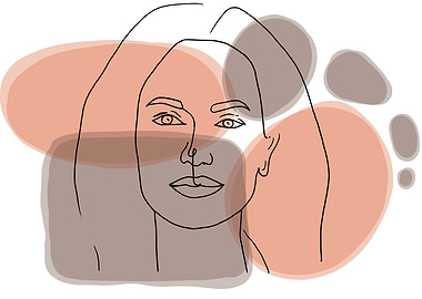 Boho Lineal Woman Face