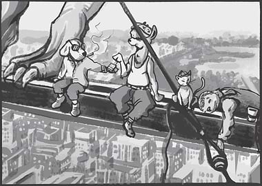 Animals on steel beam NY