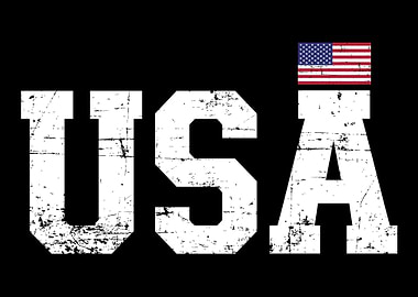 USA with american flag for