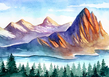 Watercolor Amber Dusk