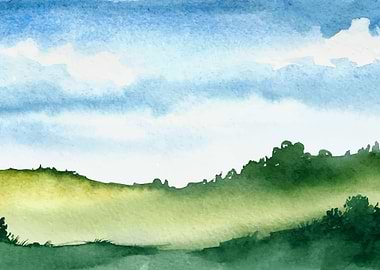 Watercolor Meadow Grasses