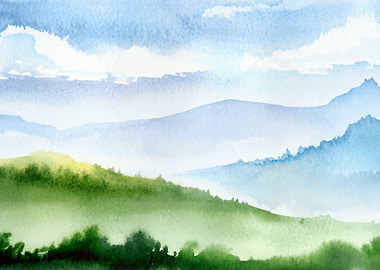 Watercolor Meadow Grasses