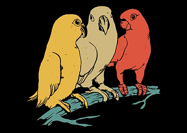 Retro Parrots Vintage