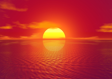 red sun water